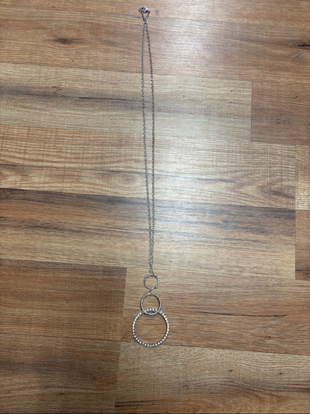 Silver Triple Circle Pendant Necklace - Women Jewelry